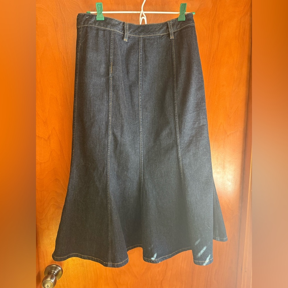 RALPH LAUREN dark wash a- line denim skirt